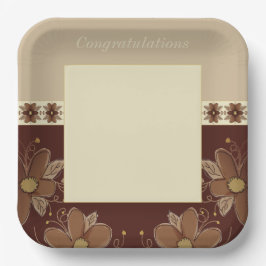 Beige und braune Fläche Pappteller