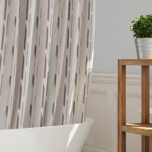 Beige und braune Gemusterte Streifen Duschvorhang