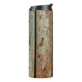 Beige und braune Holzplatte Thermosbecher (Nach links gedreht)