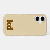 beige und braune Monogramm Initiale iPhone / iPad 16 Hülle (Rückseite (Horizontal))