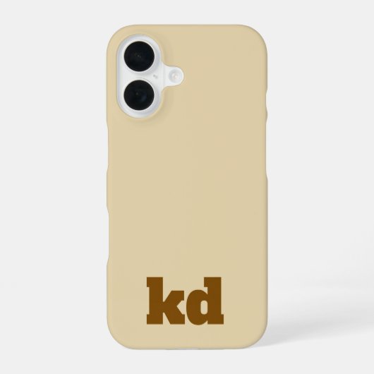 beige und braune Monogramm Initiale iPhone / iPad 16 Hülle (Rückseite)
