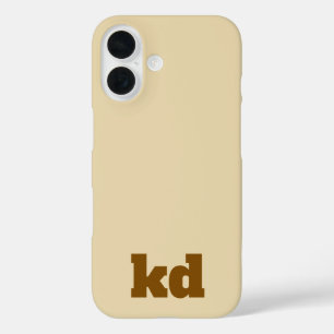 beige und braune Monogramm Initiale iPhone / iPad  16 Hülle