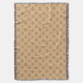 Beige und braune Pfotendrucke Decke (Vorderseite Vertikal)