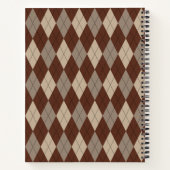 Beige und braune Raute-Muster für Notebooks Notizblock (Rückseite)