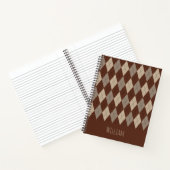 Beige und braune Raute-Muster für Notebooks Notizblock (Innenseite)