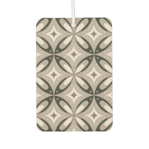 Beige- und braune Retro-Kreisformen Autolufterfrischer