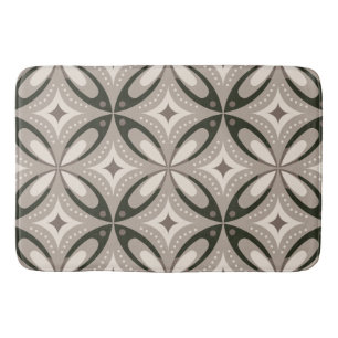 Beige und braune Retro-Kreisformen Badematte