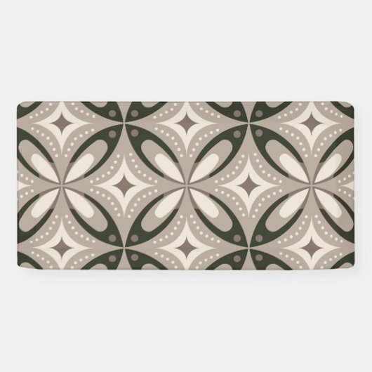 Beige und braune Retro-Kreisformen Banner (Horizontal)