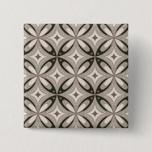 Beige und braune Retro-Kreisformen Button (Vorderseite)