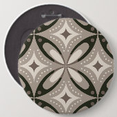 Beige und braune Retro-Kreisformen Button (Vorne & Hinten)
