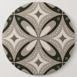 Beige und braune Retro-Kreisformen Button
