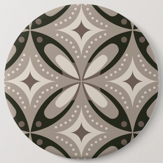 Beige und braune Retro-Kreisformen Button (Vorderseite)