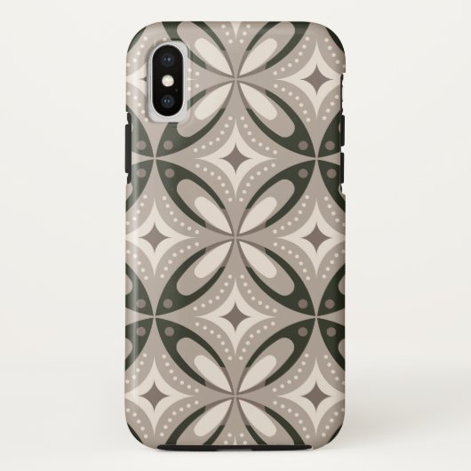 Beige und braune Retro-Kreisformen Case-Mate iPhone Hülle (Rückseite)