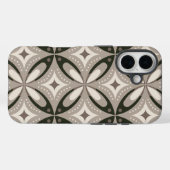 Beige und braune Retro-Kreisformen Case-Mate iPhone Hülle (Rückseite (Horizontal))