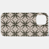 Beige und braune Retro-Kreisformen Case-Mate iPhone Hülle (Rückseite (Horizontal))
