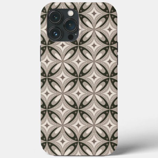 Beige und braune Retro-Kreisformen Case-Mate iPhone Hülle (Rückseite)