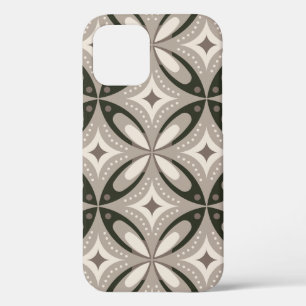 Beige und braune Retro-Kreisformen Case-Mate iPhone Hülle