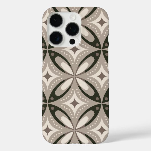 Beige und braune Retro-Kreisformen Case-Mate iPhone Hülle (Rückseite)