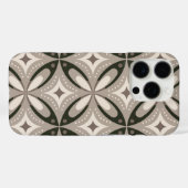Beige und braune Retro-Kreisformen Case-Mate iPhone Hülle (Rückseite (Horizontal))