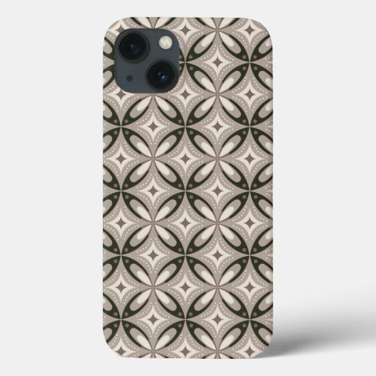 Beige und braune Retro-Kreisformen Case-Mate iPhone Hülle (Rückseite)