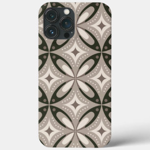 Beige und braune Retro-Kreisformen Case-Mate iPhone Hülle