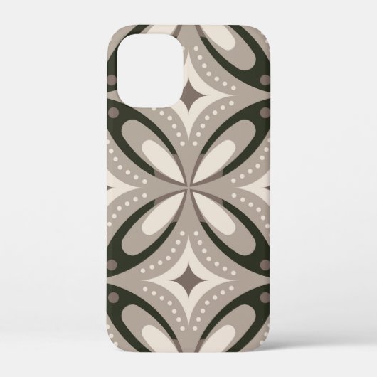 Beige und braune Retro-Kreisformen Case-Mate iPhone Hülle (Rückseite)
