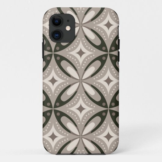 Beige und braune Retro-Kreisformen Case-Mate iPhone Hülle (Rückseite)
