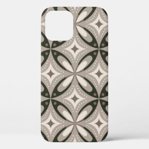 Beige und braune Retro-Kreisformen Case-Mate iPhone Hülle