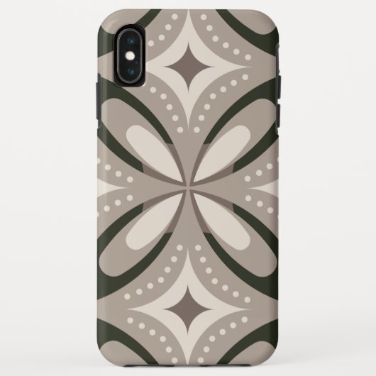 Beige und braune Retro-Kreisformen Case-Mate iPhone Hülle (Rückseite)