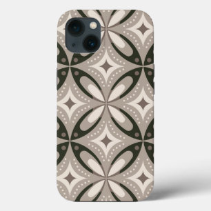 Beige und braune Retro-Kreisformen Case-Mate iPhone Hülle