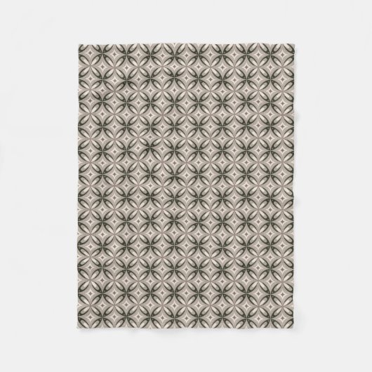 Beige und braune Retro-Kreisformen Fleecedecke (Vorderseite)