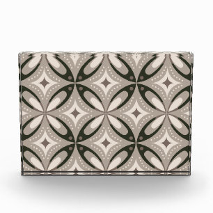 Beige und braune Retro-Kreisformen Fotoblock