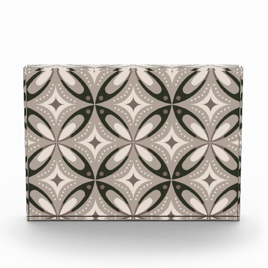 Beige und braune Retro-Kreisformen Fotoblock (Vorderseite)