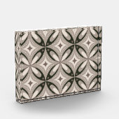 Beige und braune Retro-Kreisformen Fotoblock (Links)