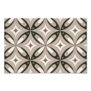 Beige und braune Retro-Kreisformen Fotodruck