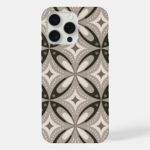 Beige und braune Retro-Kreisformen iPhone 15 Pro Max Hülle