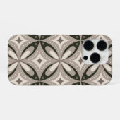 Beige und braune Retro-Kreisformen iPhone Hülle (Rückseite (Horizontal))