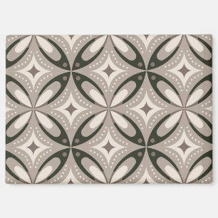 Beige und braune Retro-Kreisformen Magnet