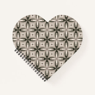Beige und braune Retro-Kreisformen Notizblock