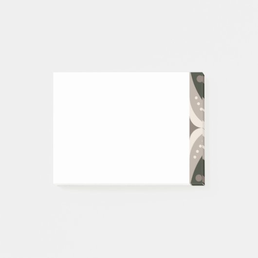 Beige und braune Retro-Kreisformen Post-it Klebezettel (Vorderseite)