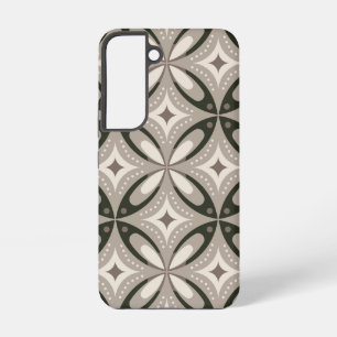 Beige und braune Retro-Kreisformen Samsung Galaxy Hülle