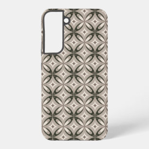 Beige und braune Retro-Kreisformen Samsung Galaxy Hülle