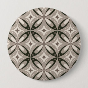Beige- und braune retro-runde Formen Button