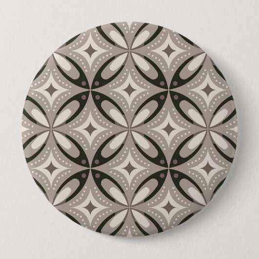 Beige- und braune retro-runde Formen Button (Vorderseite)