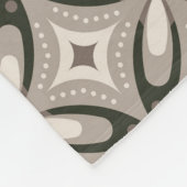 Beige und braune retro-runde Formen Fleecedecke (Ecke)
