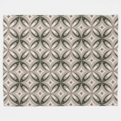 Beige und braune retro-runde Formen Fleecedecke (Vorderseite (Horizontal))