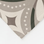 Beige und braune retro-runde Formen Fleecedecke (Ecke)