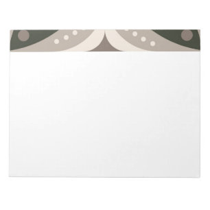 Beige und braune retro-runde Formen Notizblock