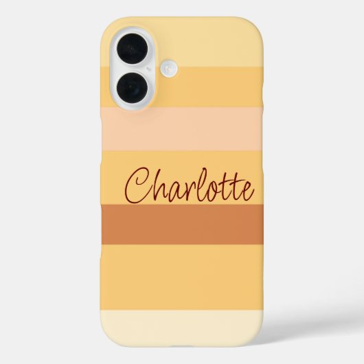Beige und braune Streifen personalisierte Bezeichn Case-Mate iPhone Hülle (Rückseite)