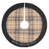 Beige und braune Tartan Beige und braune Tartan Polyester Weihnachtsbaumdecke (Vorderseite)